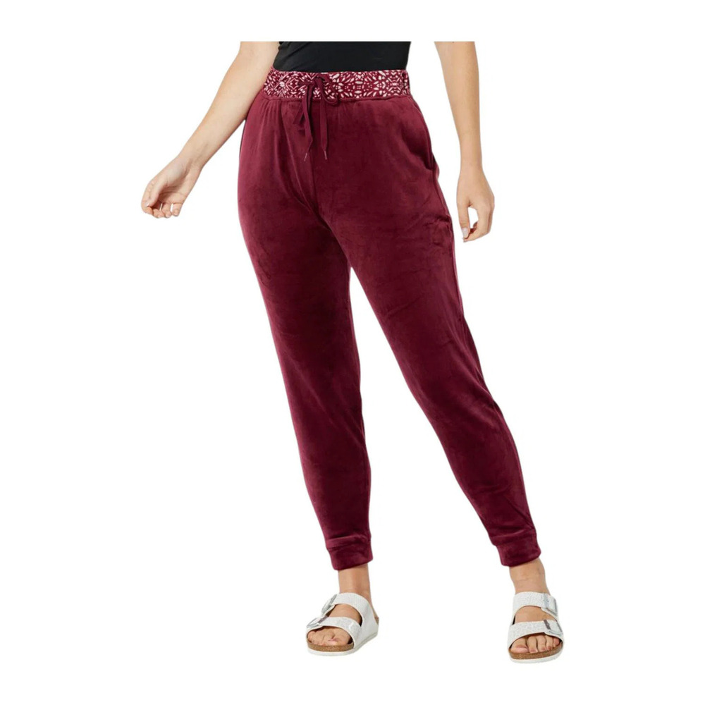 Comfort Code Women's Plush Velour PullOn Jogger Pant Wine - Regular